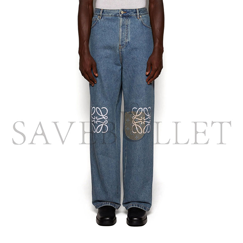 LOEWE ANAGRAM BAGGY JEANS MID BLUE 